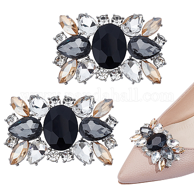 2 шт. пряжки для обуви из сплава со стразами AJEW-ME0001-35-1