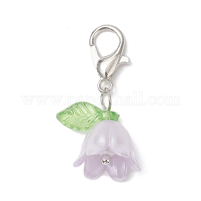 Цветочные акриловые и пластиковые искусственные жемчужины бусины подвески украшения HJEW-JM03231-01-1