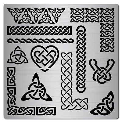 GORGECRAFT 6.3 Inch Metal Celtic Triquetra Knot Stencil Templates Viking  Symbol Wicca Reusable Stencils for Painting on Wood Wall Canvas Furniture