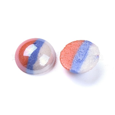 Непрозрачные стеклянные кабошоны GGLA-S038-12F-10mm-1