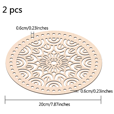 Globleland 2 pz accessori per borse in tiglio stile semplice base cesto in  legno naturale all'uncinetto modello bocciolo di fiore per la decorazione  domestica fai da te all'ingrosso 