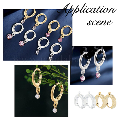 24 шт. 2 цвета 201 нержавеющая сталь серьги-кольца Huggie Hoop фурнитура STAS-DC0015-46-1