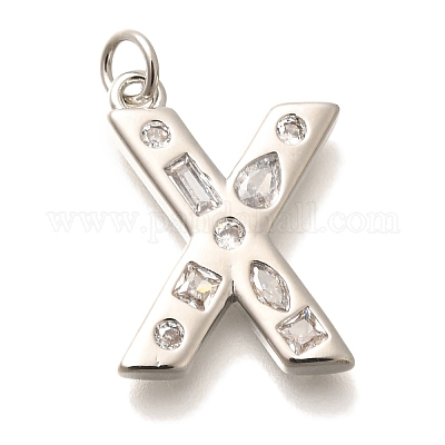 Латунные микропаве прозрачные подвески с фианитом KK-G521-01P-X-1