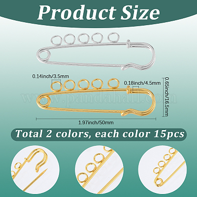 30 шт. 2 стиля железной фурнитуры для броши&nbsp;FIND-SC0020-14-1