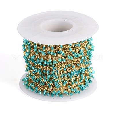 Латунная цепочка из бисера ручной работы CHC-G011-07G-07-1