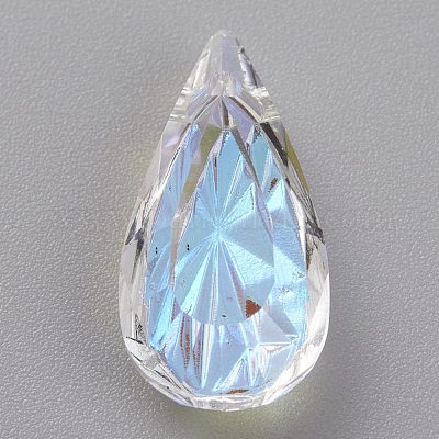 Подвески из тисненого стекла со стразами GLAA-J101-06B-001SI-1