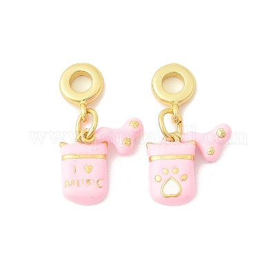 Латунные эмалированные европейские подвески с подвесками KK-FZC0001-02B-G-1