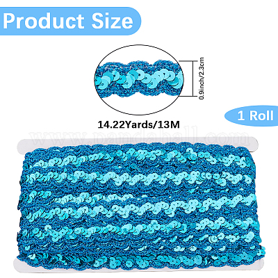 Блестящие кружевные ленты с пайетками из полиэстера OCOR-WH20007-15C-1