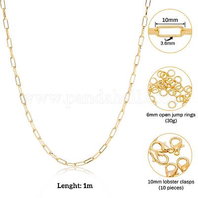 Shop BENECREAT 1m 18K Gold Plated Paperclip Chains Brass Elongated ...