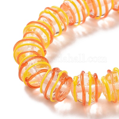 Круглые нити из прозрачных бусин лэмпворк ручной работы LAMP-G150-02C-1