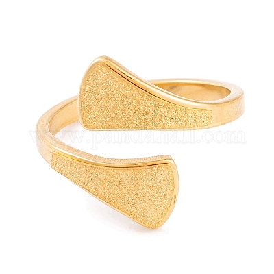 Кольцо-манжета из нержавеющей стали 304 с открытым треугольником для женщин RJEW-C086-19-G-1