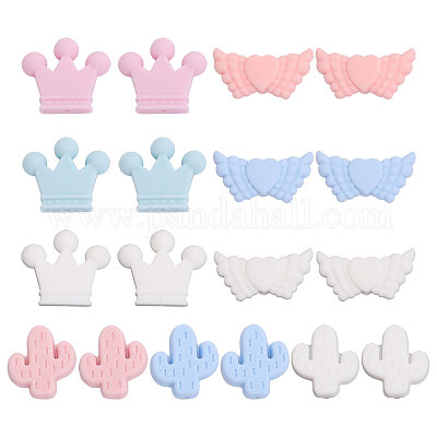 18шт 9 стиля пищевых экологически чистых силиконовых бусин SIL-CA0002-04-1