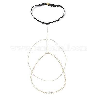 Латунные двухслойные звездообразные кисточки цепи для бедер и ног&nbsp;AJEW-AN00639-1