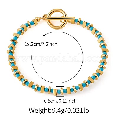 Браслеты из синтетической бирюзы и латунных бусин для женщин XC1263-1