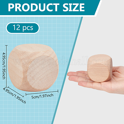 Необработанные деревянные пустые игральные кости WOOD-WH0048-06A-1