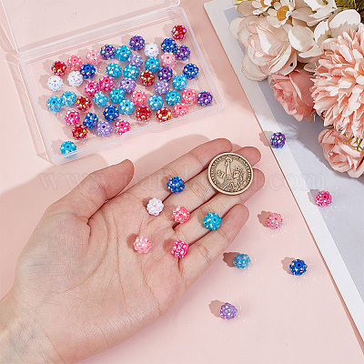 100шт 10 цвета непрозрачных бусин из смолы RESI-GO0001-06-1