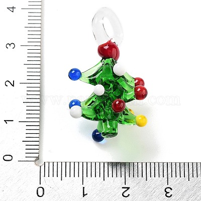 Красочные прозрачные подвески ручной работы в технике лэмпворк на Рождество LAMP-A004-01B-1