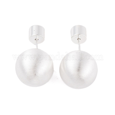 Латунные накладные затычки для ушей с круглым шариком для женщин EJEW-G391-24C-S-1