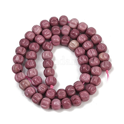Природные родонит бисер нитей G-Z080-B07-8x6mm-1