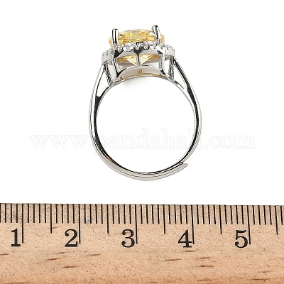 925 серебряное кольцо с кубическим цирконием в микропаве RJEW-B134-01B-01-1