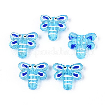 Эмалевые бусины ручной работы в технике лэмпворк LAMP-T023-26D-1