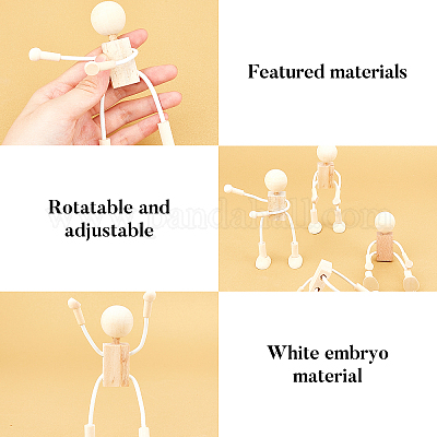 Незавершенные заготовки деревянных игрушек-роботов DIY-WH0097-05-1