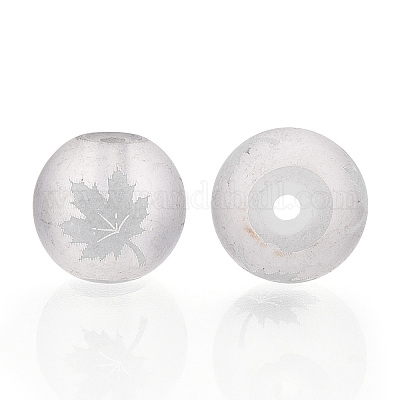 Осенняя тема гальваника прозрачные стеклянные бусины EGLA-S178-01-01G-1