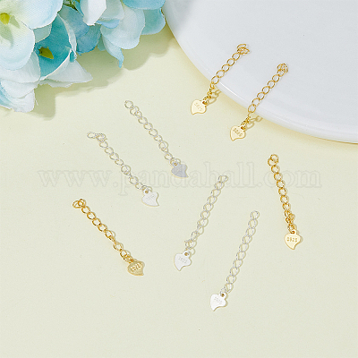 8 шт. 2-х цветные 925-х серебряные удлинительные цепочки STER-FI0001-03-1