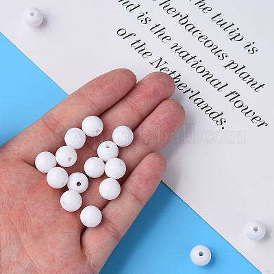 Непрозрачные акриловые бусины X-MACR-S370-C10mm-01-1