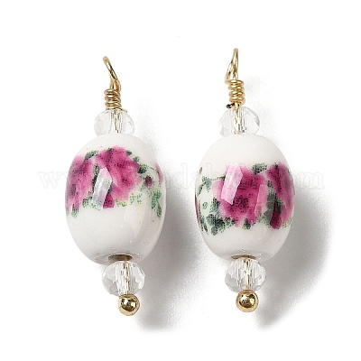 Фарфора ручной работы подвески KK-P242-19G-01-1