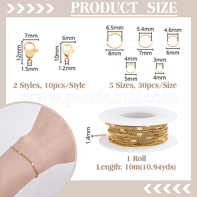 Ahademaker diy 304 нержавеющая сталь figaro наборы для изготовления цепочек ожерелий FIND-GA0006-95G-1