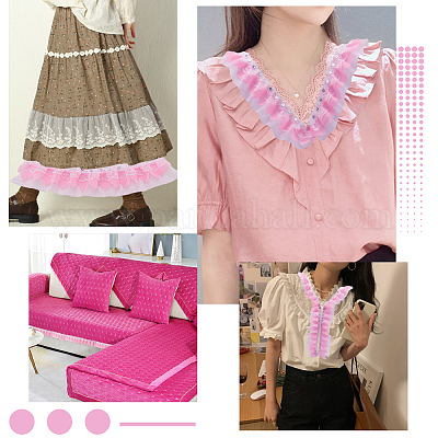 Лента из полиэстерового цветочного кружева с пайетками длиной 10 м OCOR-GF0003-34B-1