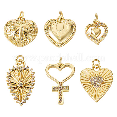 6шт 6 стиля латунные подвески KK-TA0002-23-1