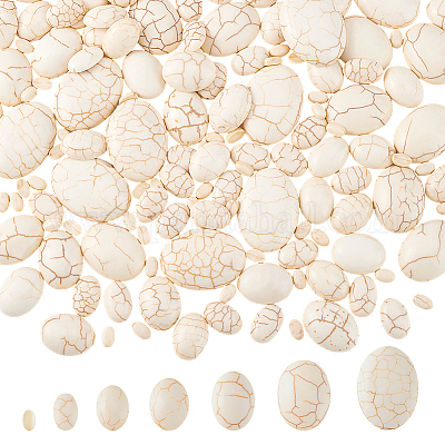 160 шт. 7 размера синтетических бирюзовых кабошонов&nbsp;G-PH0002-69B-1