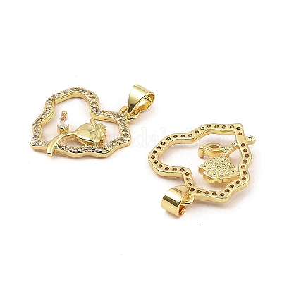 Подвески из латуни с покрытием из настоящего 18-каратного золота KK-B077-22G-1
