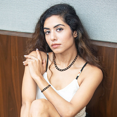 Овальные бордюрные цепи из оксидированного алюминия&nbsp;CHA-TAC0004-01EB-1