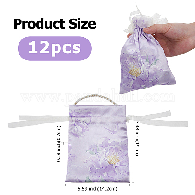 Прямоугольные полиэстеровые подарочные пакеты для конфет с завязками ABAG-WH0062-03-1