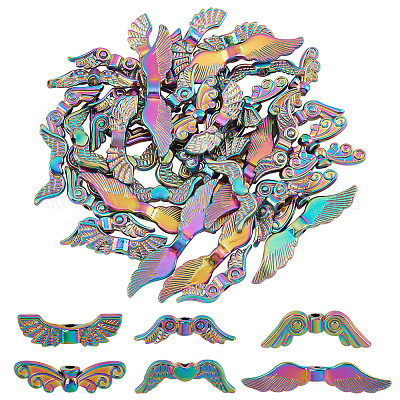 48 шт. 6 стильные бусины из сплава с покрытием FIND-DC0002-05-1