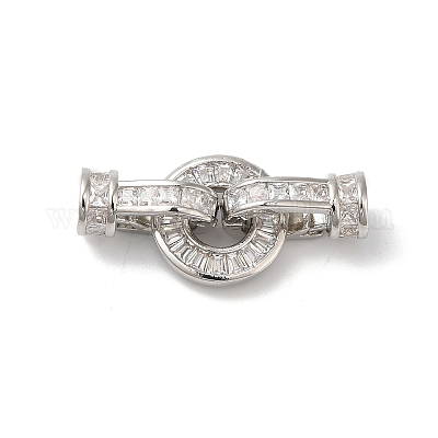 Реечное покрытие латунь микро паве прозрачный кубический цирконий складные застежки KK-A222-01A-P-1