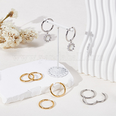 Серьги-кольца из нержавеющей стали 304 EJEW-UN0001-06-1