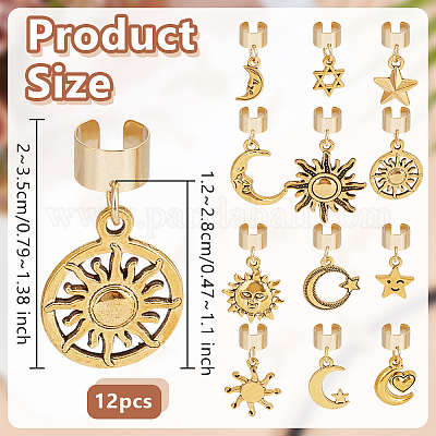12 шт. подвеска-стетоскоп в виде солнца HJEW-OC00181-1