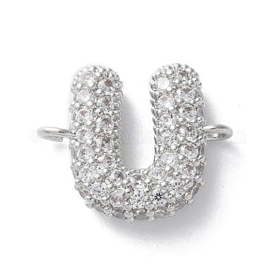 Латунные микро-паве кубические цирконии буквы соединения KK-I717-04U-P-1