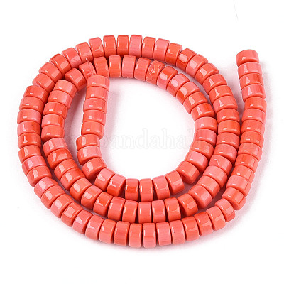 Непрозрачные сплошные цветные стеклянные бусины GLAA-N026-3x6mm-05-1