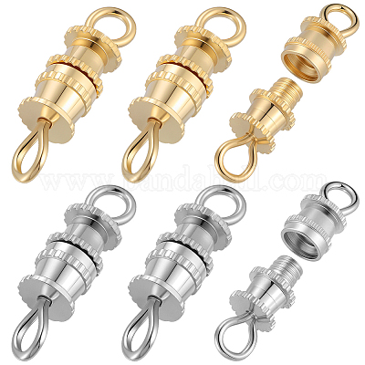 50 шт. 2-х цветные латунные винтовые застежки KK-BBC0018-52-1