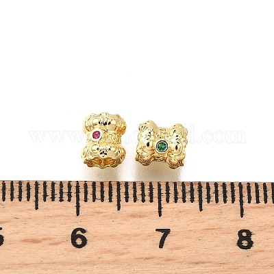 Латунные микро проложить кубического циркония бусы KK-C106-16G-1