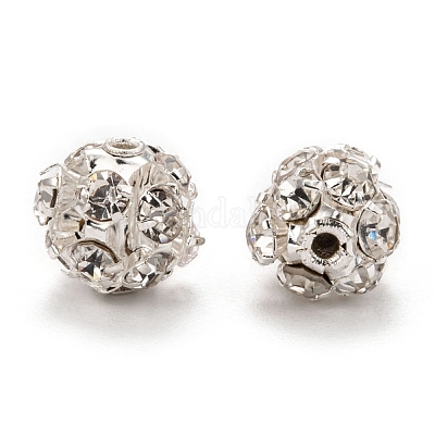 Латунные горный хрусталь прозрачный бисер RB-A017-8mm-S-1