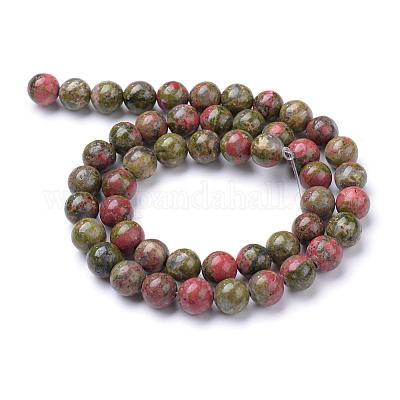 Природные Unakite шарик нити G-R345-8mm-49-1