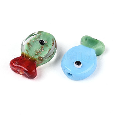 Бусы лэмпворк ручной работы LAMP-N036-14-1