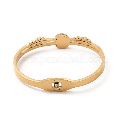 Шарнирный браслет из полимера с глазом и стразами BJEW-A135-01G-1