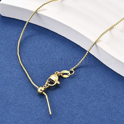 1 мм латунная пшеничная цепочка регулируемые слайдеры ожерелья NJEW-M108-21G-1